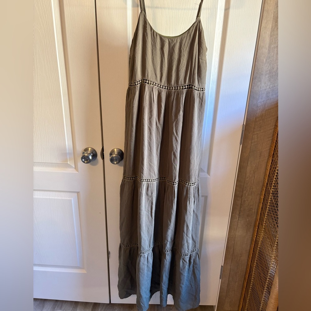 Elegant Olive Maxi Dress